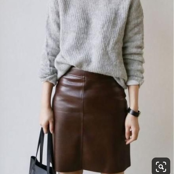 INC | Leather Snake Pattern Knee Length Skirt - Picture 3 of 5